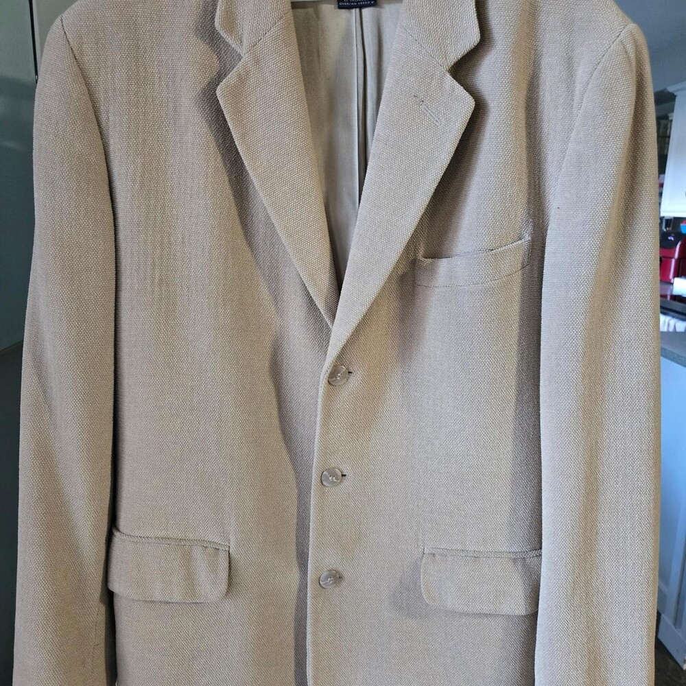 Claiborne tan blazer with subtle herringbone texture, size 40R #preppy #formal